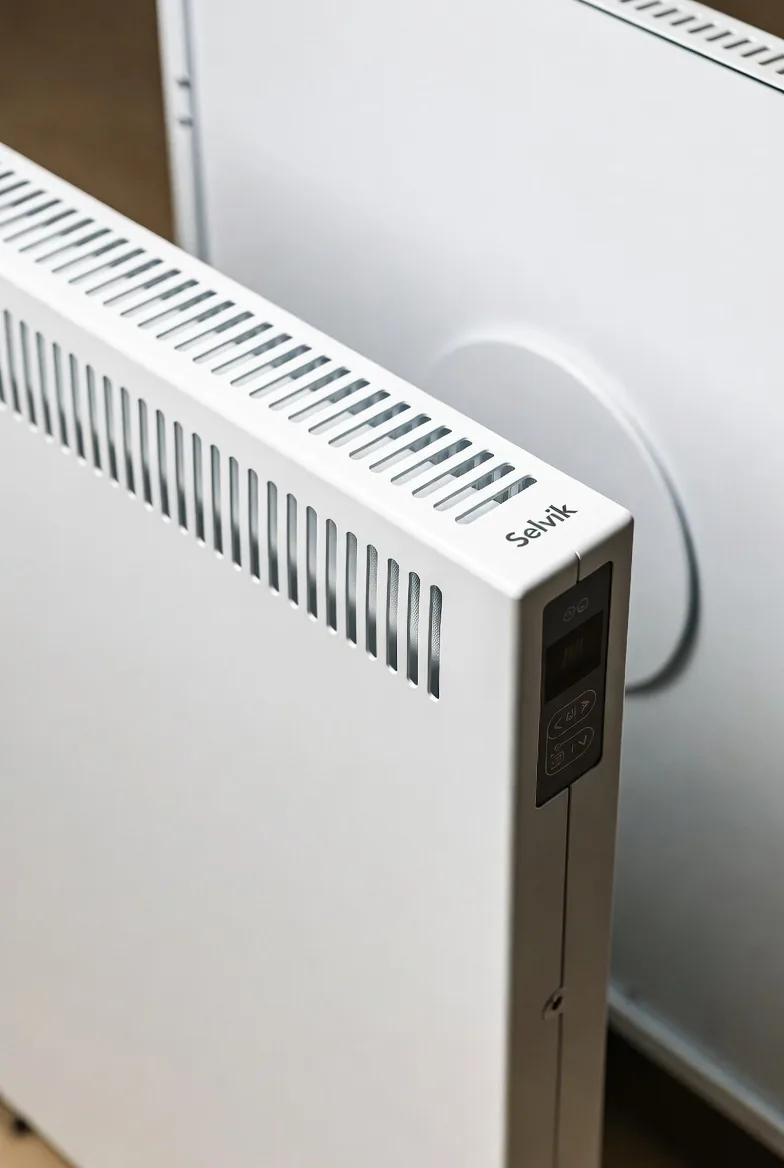 Calefactor eléctrico blanco y compacto